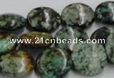 CTU416 15.5 inches 16mm flat round African turquoise beads wholesale