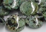 CTU418 15.5 inches 22mm flat round African turquoise beads wholesale