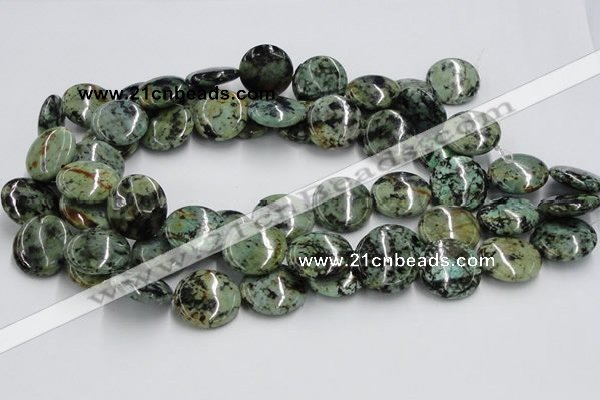 CTU418 15.5 inches 22mm flat round African turquoise beads wholesale