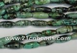 CTU486 15.5 inches 5*12mm rice African turquoise beads wholesale