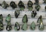 CTU488 Top-drilled 7*10mm faceted teardrop African turquoise beads