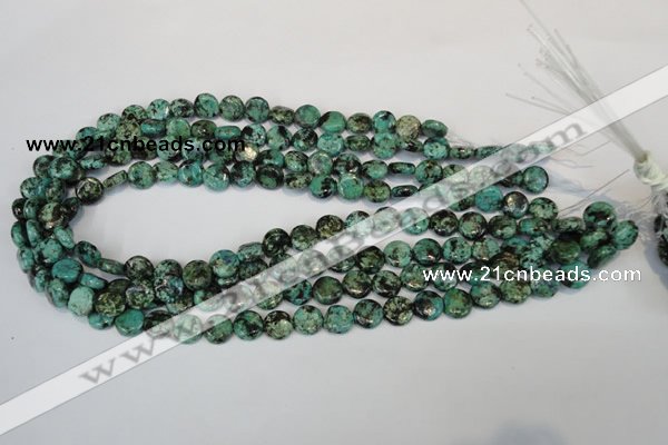 CTU490 15.5 inches 10mm flat round African turquoise beads wholesale