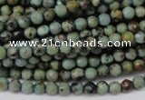 CTU550 15.5 inches 4mm faceted round African turquoise beads