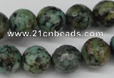 CTU555 15.5 inches 14mm faceted round African turquoise beads