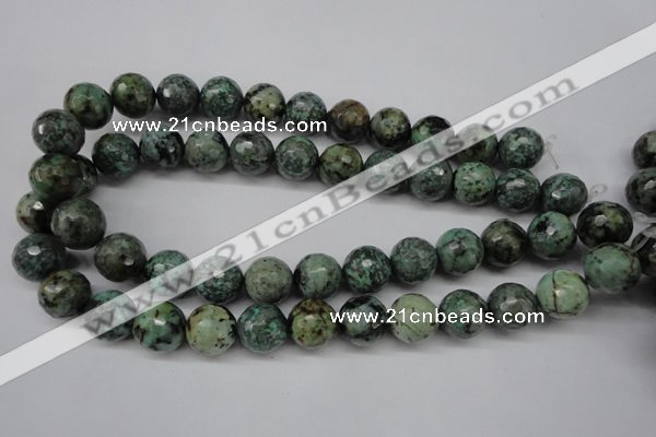 CTU556 15.5 inches 16mm faceted round African turquoise beads