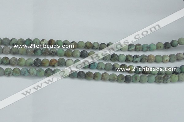 CTU563 15.5 inches 6mm round matte african turquoise beads