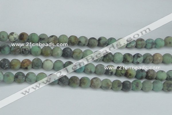 CTU565 15.5 inches 10mm round matte african turquoise beads