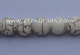 CTU68 15.5 inches 6mm round white turquoise strand beads Wholesale