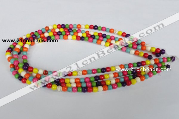 CTU701 15.5 inches 6.5mm round dyed turquoise beads wholesale