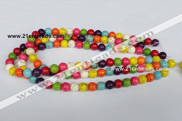 CTU702 15.5 inches 10.5mm round dyed turquoise beads wholesale