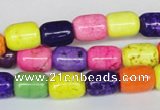 CTU709 15.5 inches 8*11mm column dyed turquoise beads wholesale