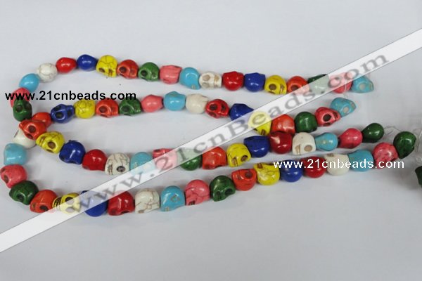 CTU711 15.5 inches 10*12*12mm skull dyed turquoise beads wholesale