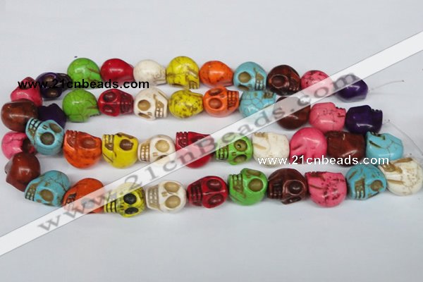 CTU712 15.5 inches 15*18*18mm skull dyed turquoise beads wholesale