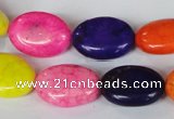 CTU717 15.5 inches 13*18mm oval dyed turquoise beads wholesale