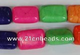 CTU719 15.5 inches 13*18mm rectangle dyed turquoise beads wholesale