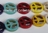 CTU721 15.5 inches 15mm coin dyed turquoise beads wholesale