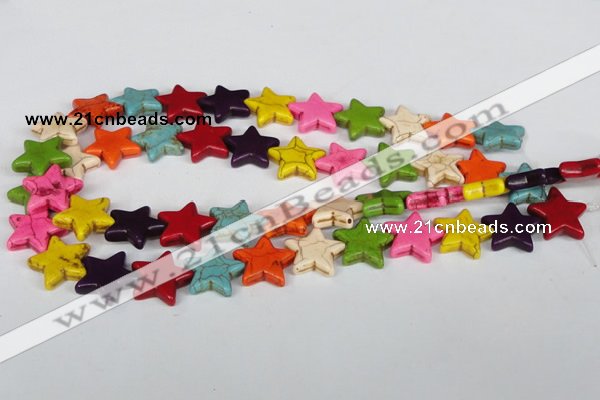 CTU727 15.5 inches 20*20mm star dyed turquoise beads wholesale