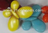 CTU739 15.5 inches 25*35mm butterfly dyed turquoise beads wholesale