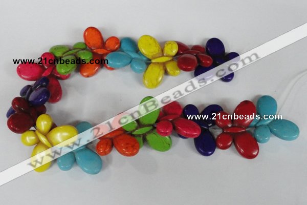 CTU739 15.5 inches 25*35mm butterfly dyed turquoise beads wholesale