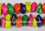 CTU740 15.5 inches 8*12mm nuggets dyed turquoise beads wholesale