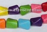 CTU742 15.5 inches 10*13mm nuggets dyed turquoise beads wholesale