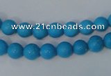 CTU823 15.5 inches 8mm round dyed turquoise beads wholesale