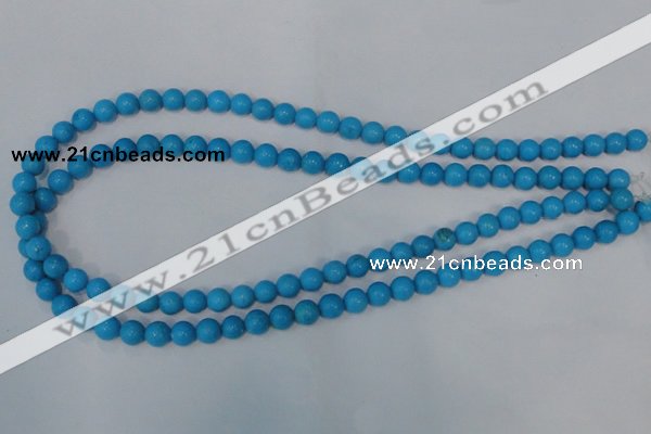 CTU823 15.5 inches 8mm round dyed turquoise beads wholesale