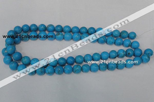 CTU825 15.5 inches 12mm round dyed turquoise beads wholesale