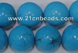 CTU827 15.5 inches 18mm round dyed turquoise beads wholesale