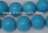 CTU855 15.5 inches 14mm round dyed turquoise beads wholesale