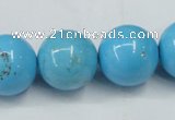 CTU881 15.5 inches 18mm round dyed turquoise beads wholesale