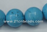 CTU882 15.5 inches 20mm round dyed turquoise beads wholesale