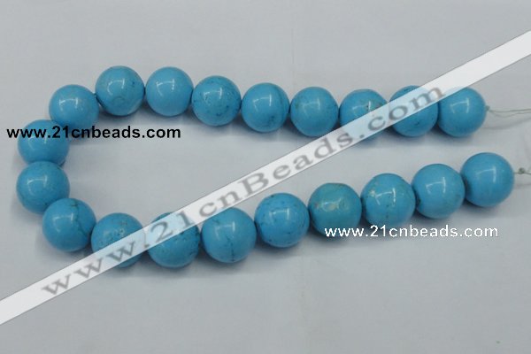 CTU882 15.5 inches 20mm round dyed turquoise beads wholesale