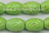 CTU891 15.5 inches 14*20mm carved rice dyed turquoise beads