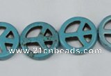 CTU899 15.5 inches 15mm coin dyed turquoise beads wholesale