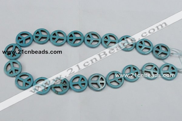 CTU900 15.5 inches 20mm coin dyed turquoise beads wholesale