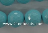 CTU918 15.5 inches 20mm faceted round synthetic turquoise beads