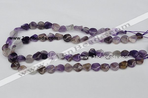 CTW02 15.5 inches 12mm twisted coin amethyst beads wholesale