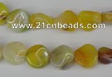 CTW06 15.5 inches 12mm twisted coin madagascar agate beads wholesale