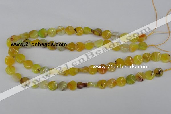 CTW06 15.5 inches 12mm twisted coin madagascar agate beads wholesale