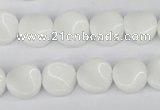 CTW08 15.5 inches 12mm twisted coin white agate beads wholesale