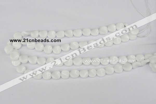 CTW08 15.5 inches 12mm twisted coin white agate beads wholesale