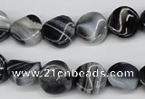 CTW09 15.5 inches 12mm twisted coin botswana agate beads wholesale