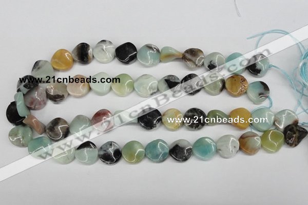 CTW10 15.5 inches 16mm twisted coin amazonite beads wholesale