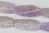 CTW100 15.5 inches 15*30mm twisted rectangle lavender amethyst beads