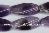 CTW102  15.5 inches 15*30mm twisted rectangle amethyst beads