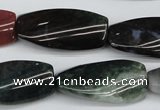 CTW105  15.5 inches 15*30mm twisted rectangle moss agate beads