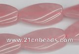 CTW106 15.5 inches 15*30mm twisted rectangle rose quartz beads