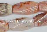 CTW107 15.5 inches 15*30mm twisted rectangle agate beads wholesale