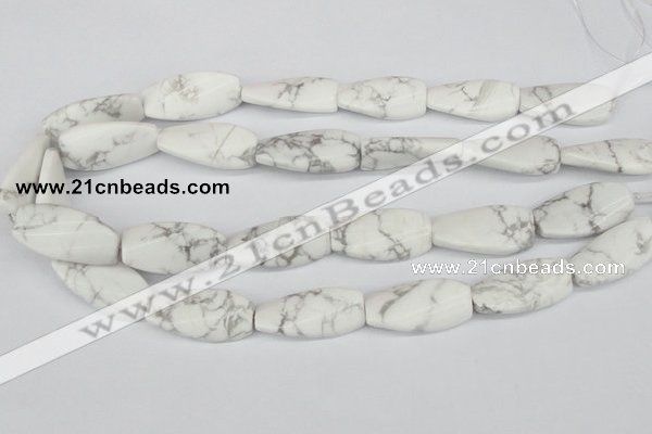 CTW109 15.5 inches 15*30mm twisted rectangle white howlite beads